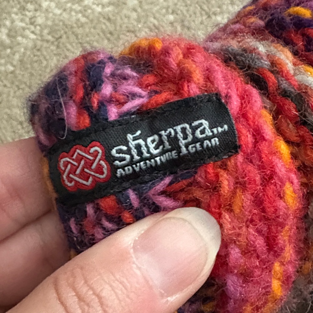 Vibrant Multicolor Knit Mittens - Picture 2 of 2